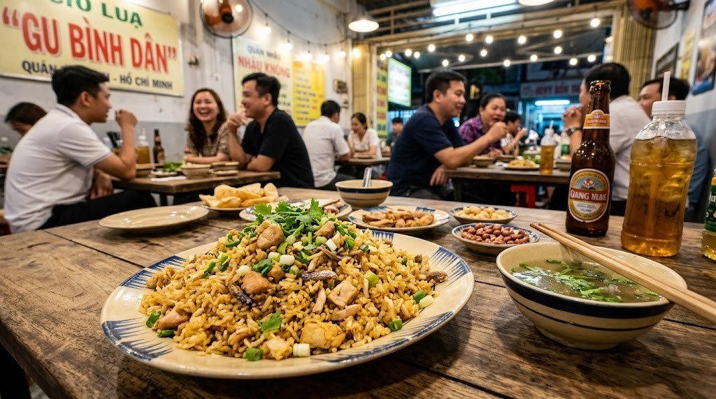 Cơm Chiên Gà Xé Cá Mặn