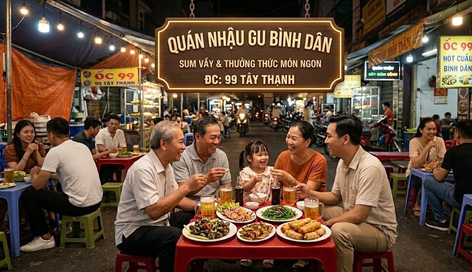 Quán nhậu Tây Thạnh GU bình dân