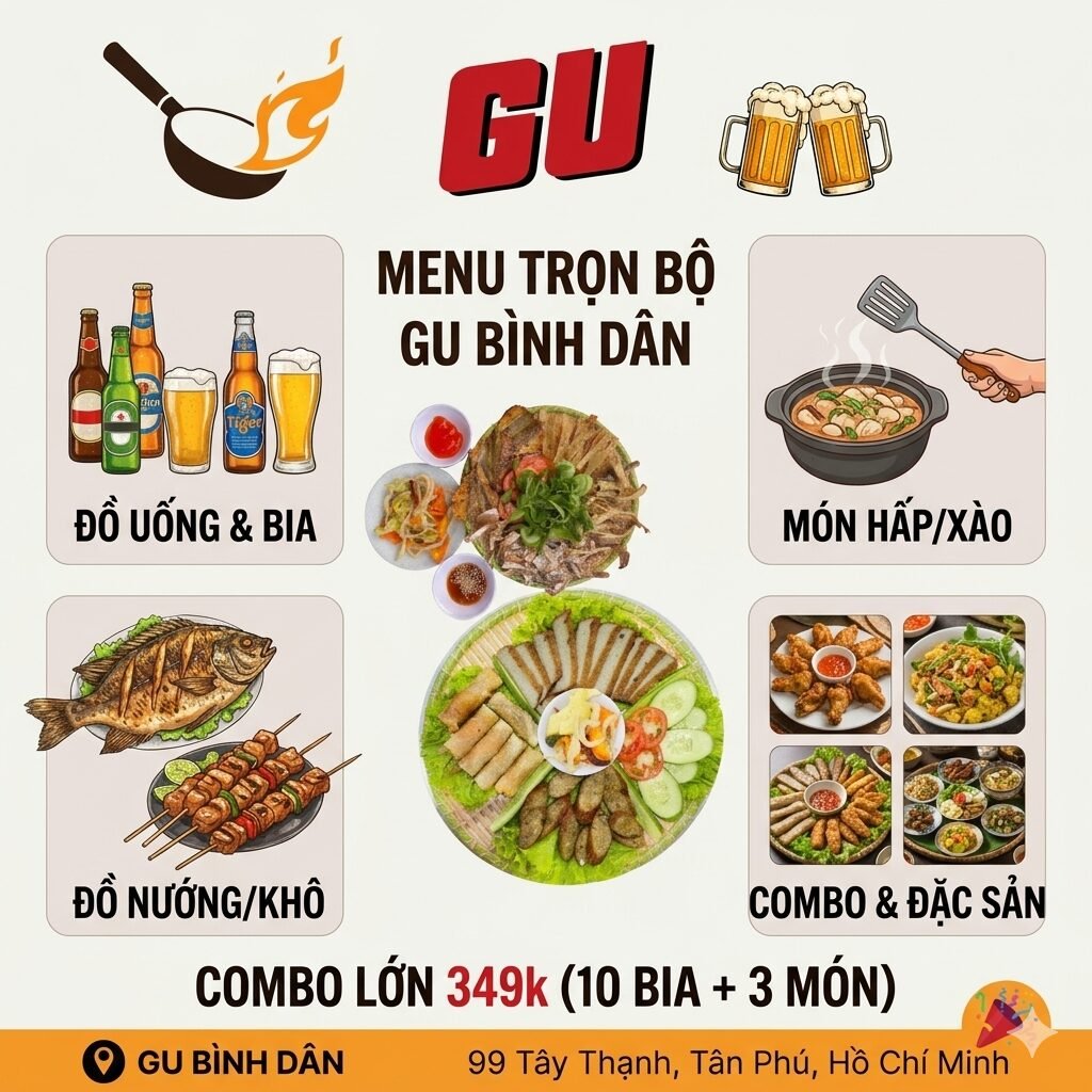 Menu quán nhậu