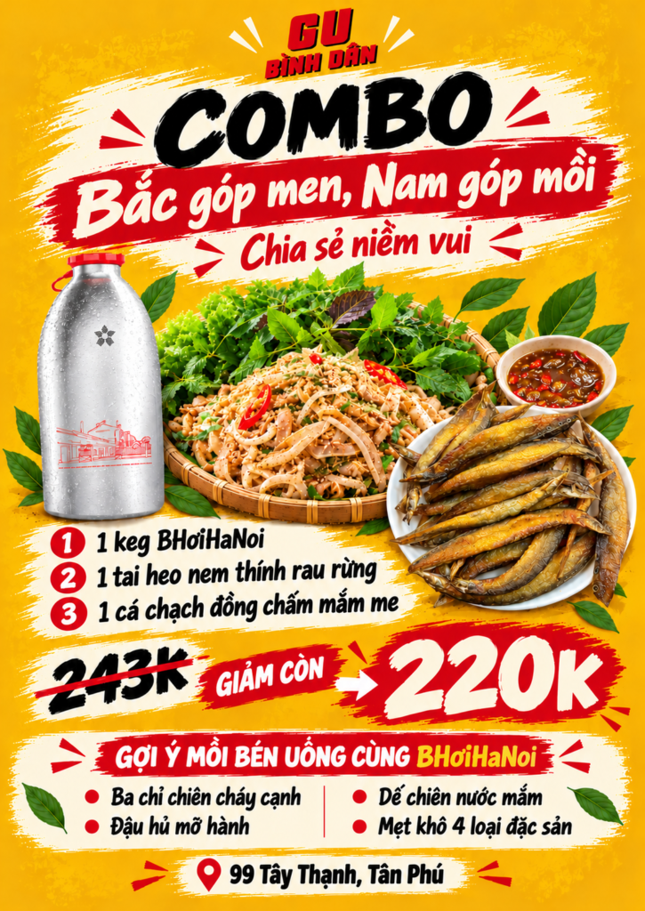 Bia hơi Hà Nội uống hợp với các món lai rai nào?